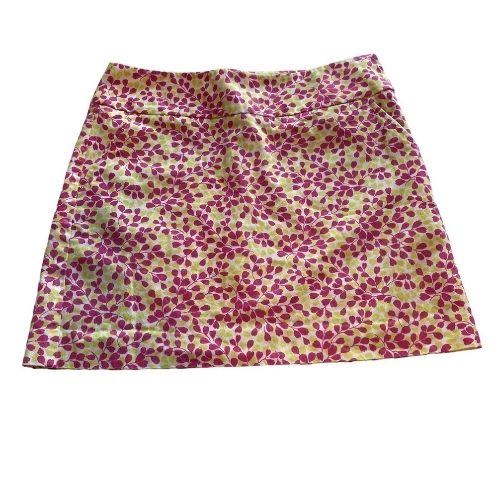 J. Crew Pink, yellow, white mini skirt 100% Cotton Womens Size 4 new without tag